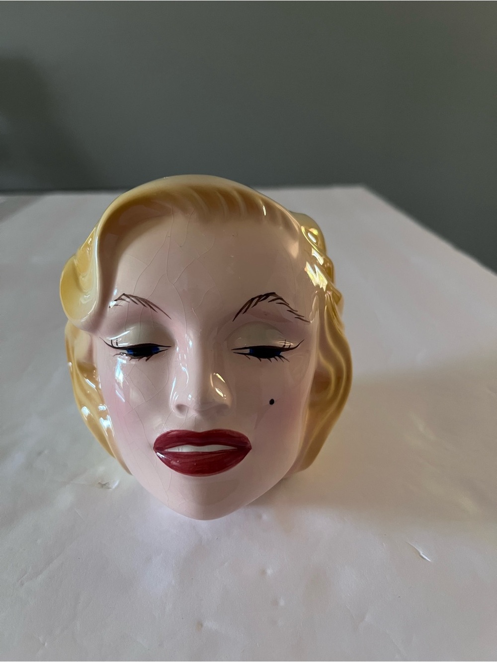 Vintage 1996 Marilyn Monroe Clay Art Ceramic Face Mug Collectible